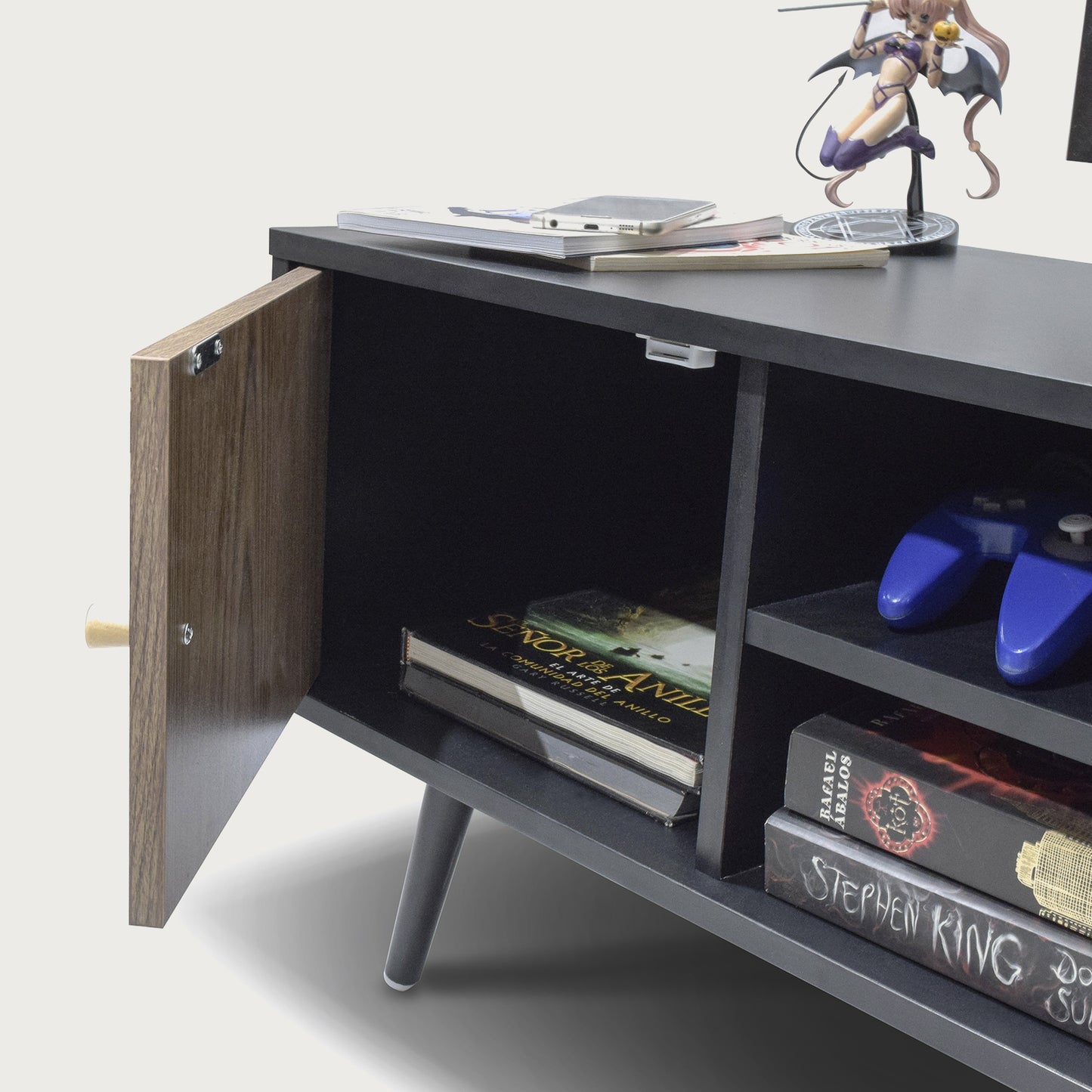 Mueble de TV Corintio-N Estilo Vintage Negro