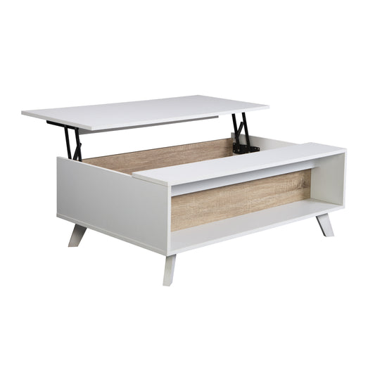 Mesa de Centro Nórdica Elevable con Espacio Interno