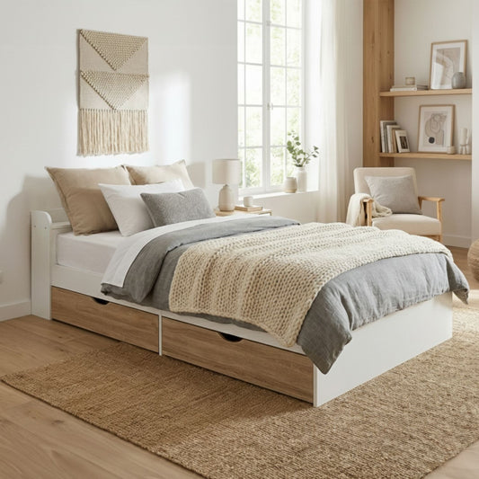 Cama Individual Nórdica con Cajones