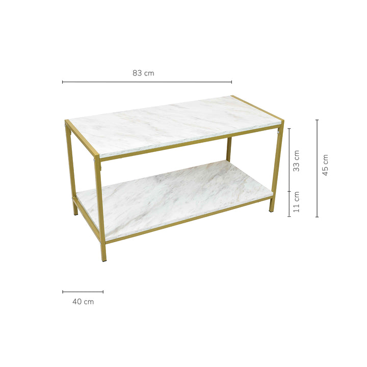 Mesa Auxiliar Dakar Tipo Mármol Blanca