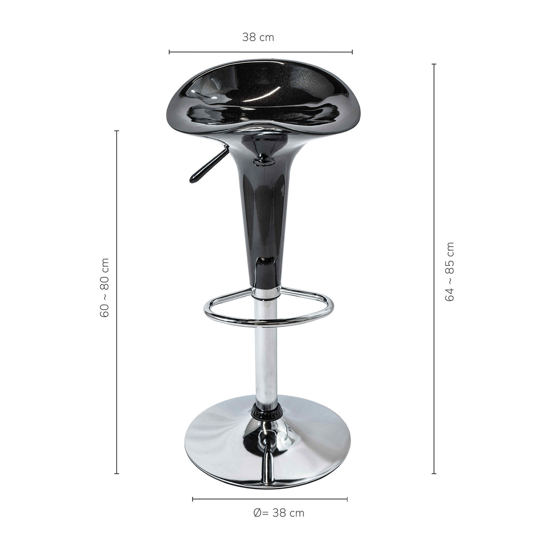 Set 2 Taburetes Danke-N con Altura Ajustable Negro