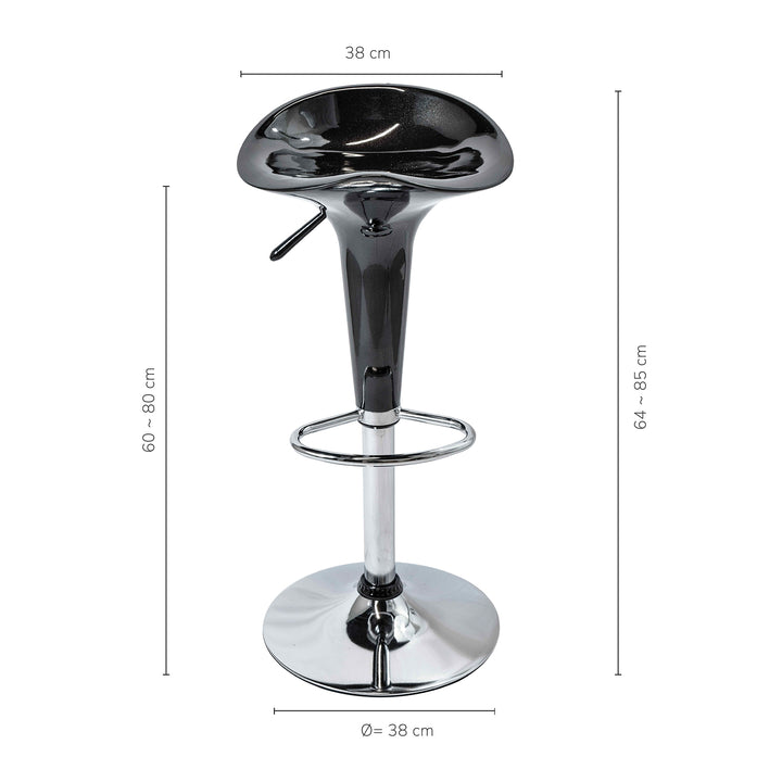 Set 2 Taburetes Danke-N con Altura Ajustable Negro