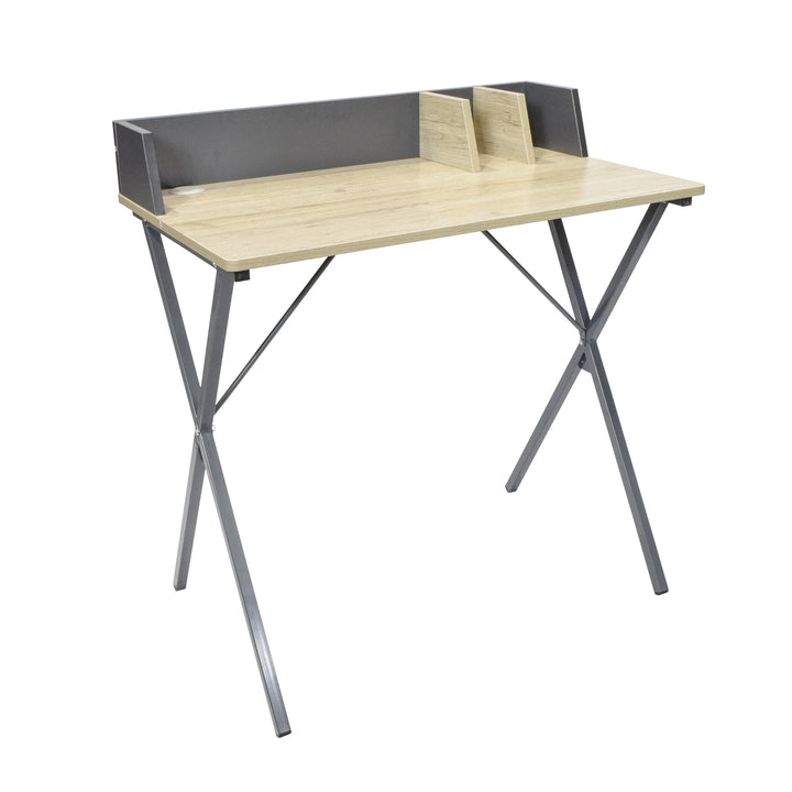Escritorio con Estructura Metálica Negro y Beige