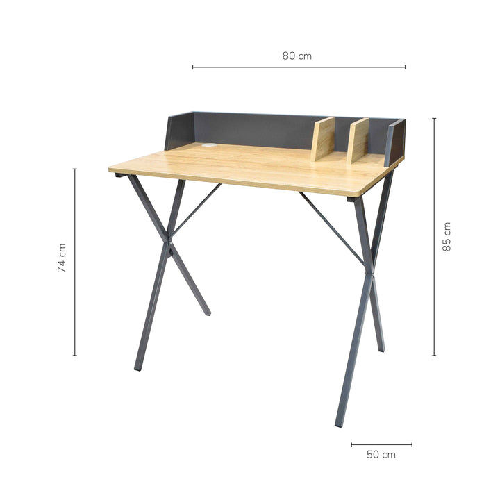 Escritorio con Estructura Metálica Negro y Beige