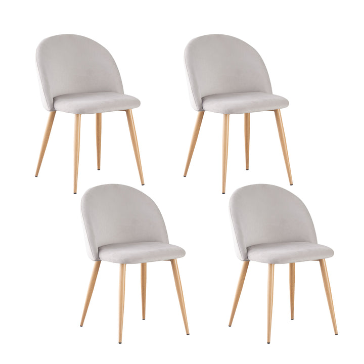 Set 4 Sillas de Sala Comedor Modernas Terciopelo Gris