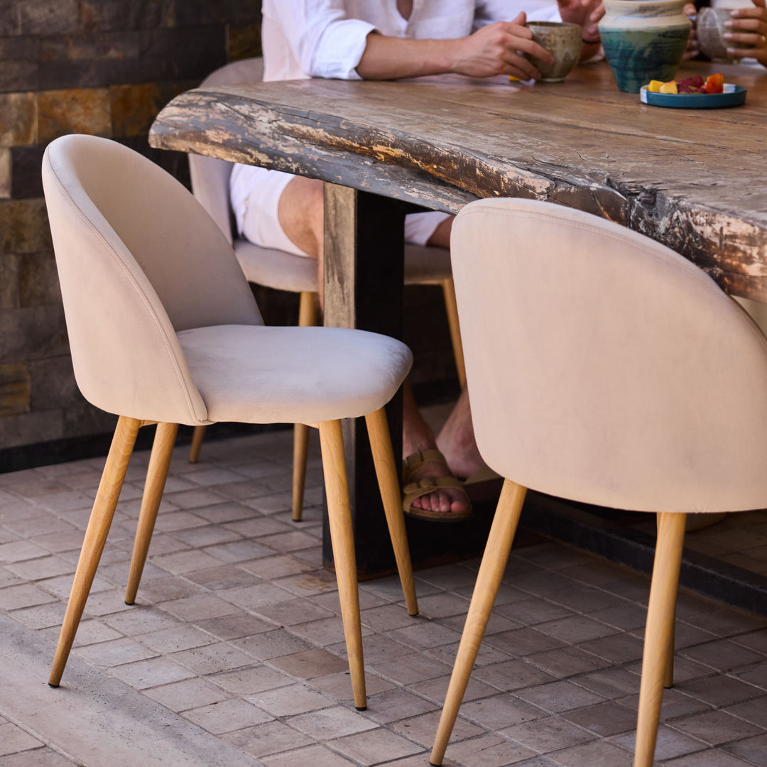 Set 4 Sillas de Sala Comedor Modernas Terciopelo Gris