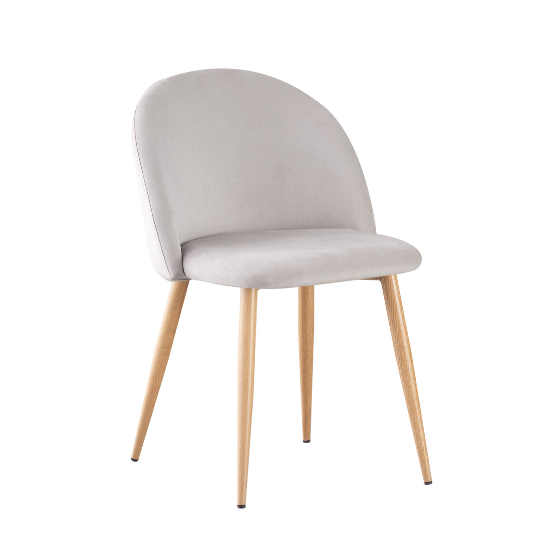 Set 4 Sillas de Sala Comedor Modernas Terciopelo Gris