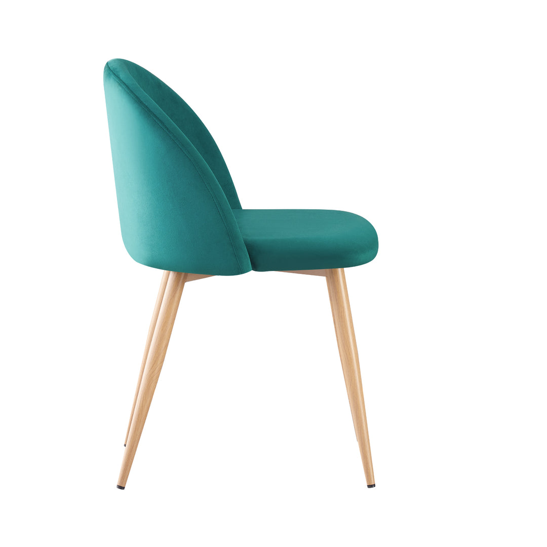 Set 4 Sillas de Sala Comedor Modernas Terciopelo Verde
