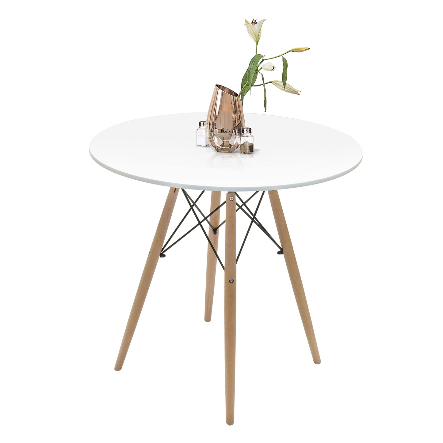 Mesa de Comedor Estilo Eames Redonda Blanca