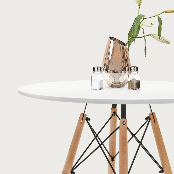 Mesa de Comedor Estilo Eames Redonda Blanca