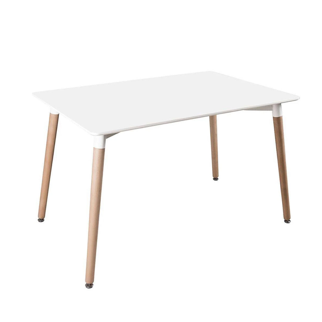 Mesa de Comedor Eames Nórdica Rectangular Blanca