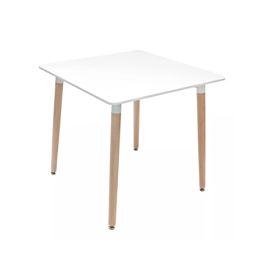 Mesa de Comedor Eames Nórdica Cuadrada Blanca