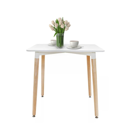 Mesa de Comedor Eames Nórdica Cuadrada Blanca