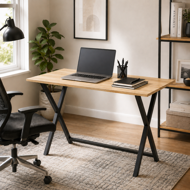 Escritorio Estilo Industrial con Base Cruzada