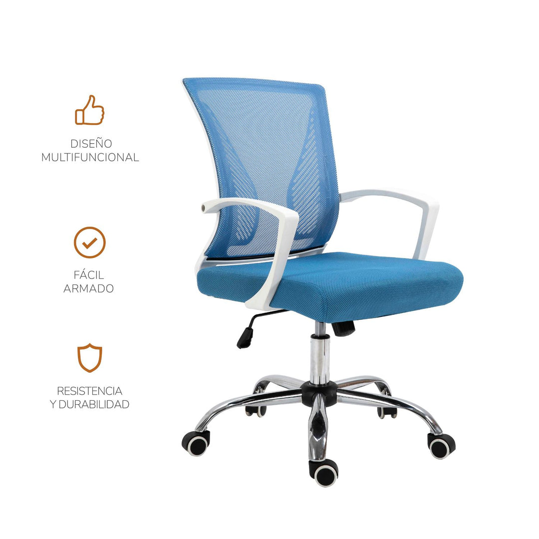 Silla de Oficina Paris Ergonómica Semi Reclinable Azul