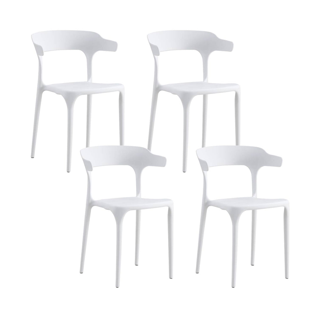 Set 4 Sillas Minimalista Aptas Exterior Blancas
