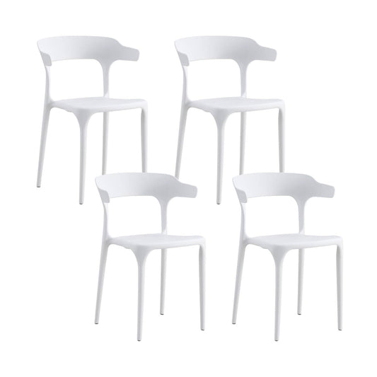 Set 4 Sillas Minimalista Aptas Exterior Blancas
