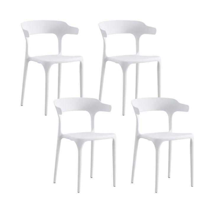 Set 4 Sillas Minimalista Aptas Exterior Blancas