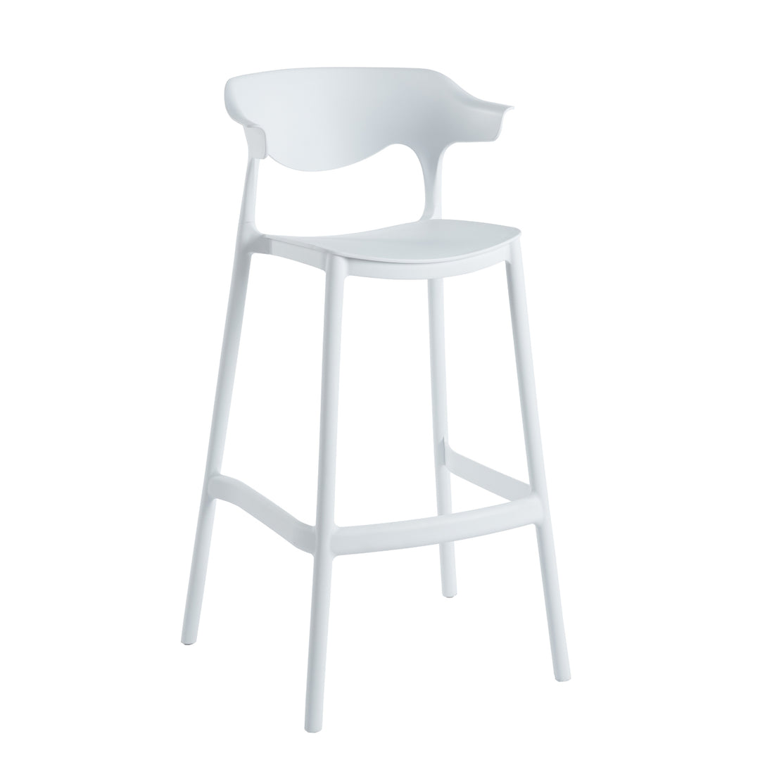 Set 2 Bancos Altos Minimalistas Aptos Exterior Blancos