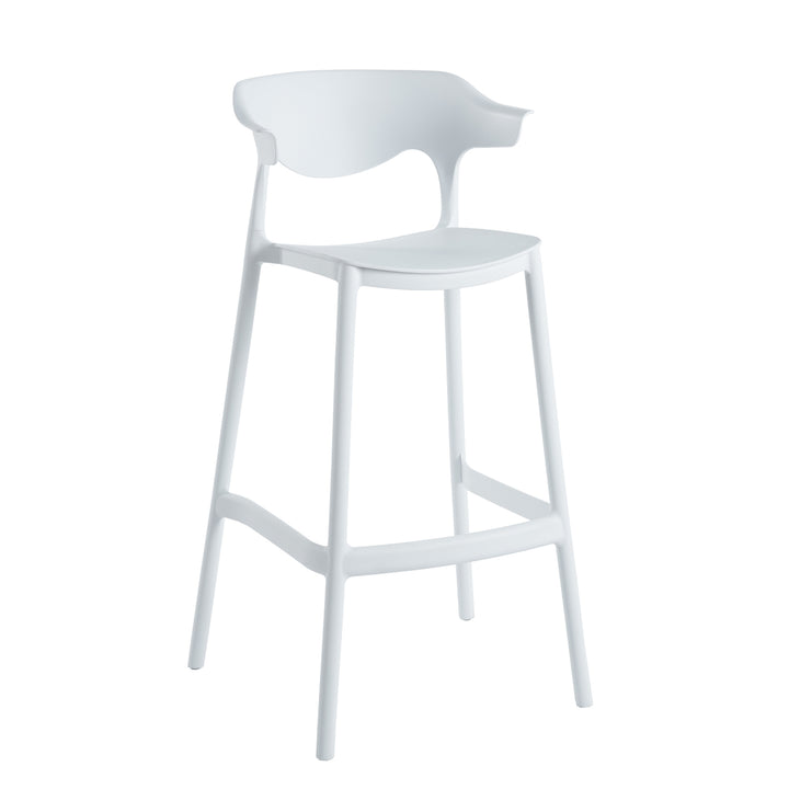 Set 2 Bancos Altos Minimalistas Aptos Exterior Blancos