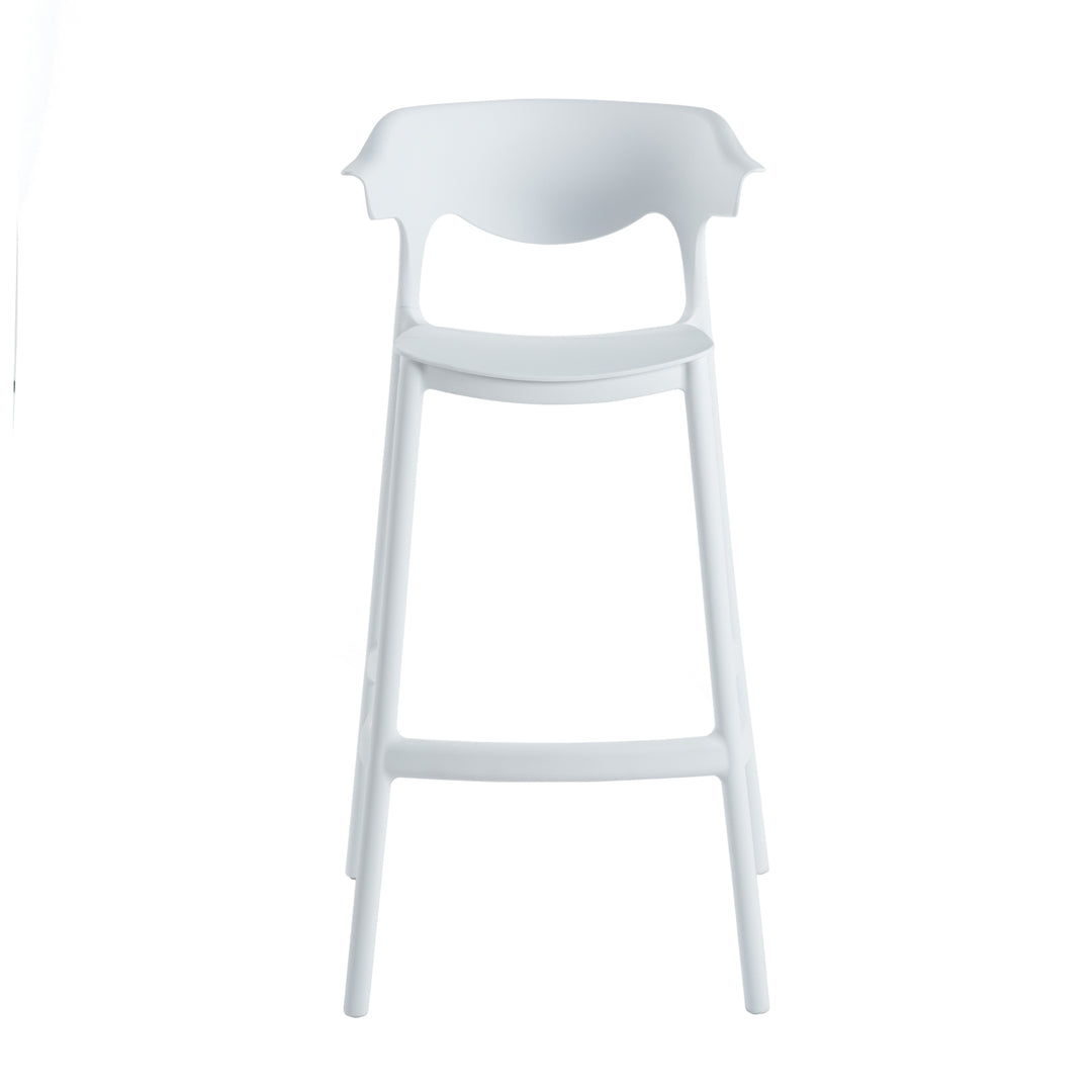 Set 2 Bancos Altos Minimalistas Aptos Exterior Blancos