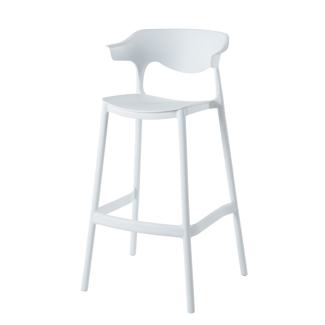Set 2 Bancos Altos Minimalistas Aptos Exterior Blancos