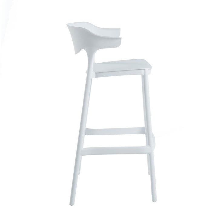 Set 2 Bancos Altos Minimalistas Aptos Exterior Blancos