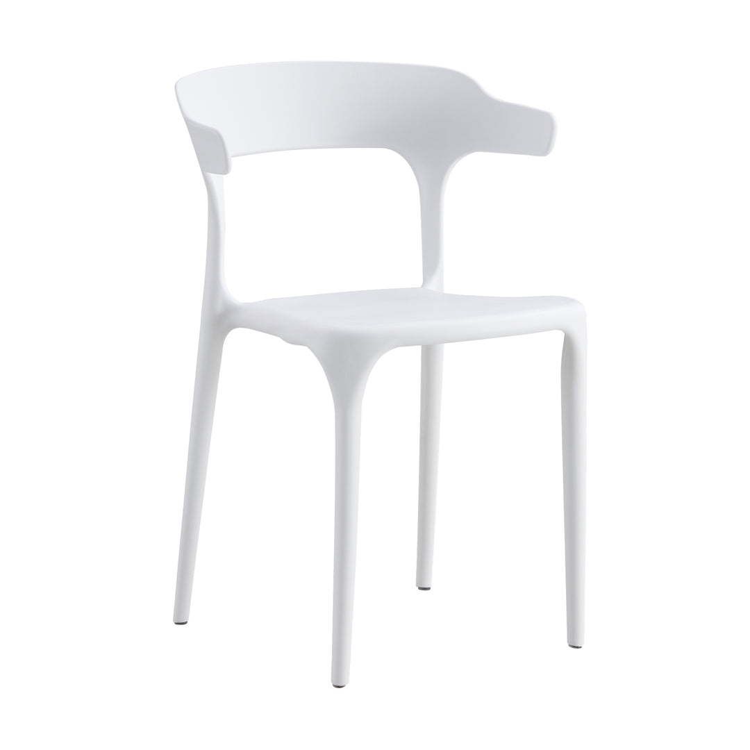 Set 4 Sillas Minimalista Aptas Exterior Blancas