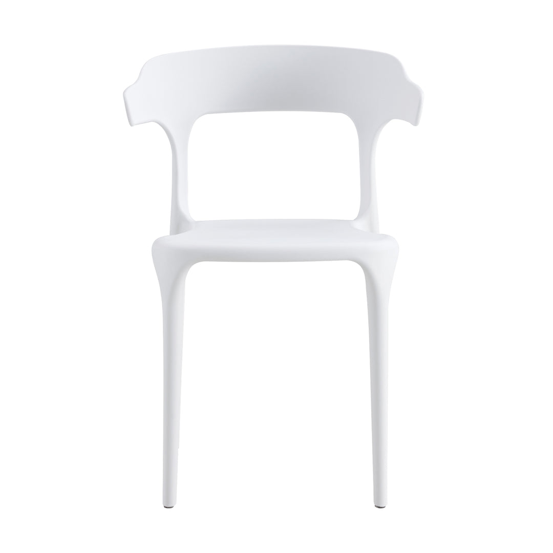 Set 4 Sillas Minimalista Aptas Exterior Blancas