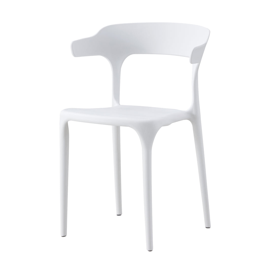 Set 4 Sillas Minimalista Aptas Exterior Blancas