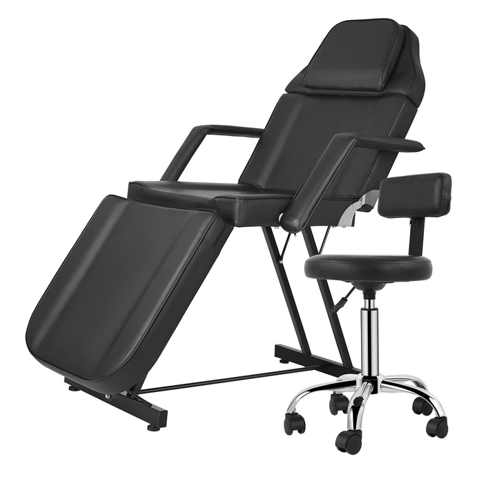 Camilla para Spa Facial Regulable con Silla Negra