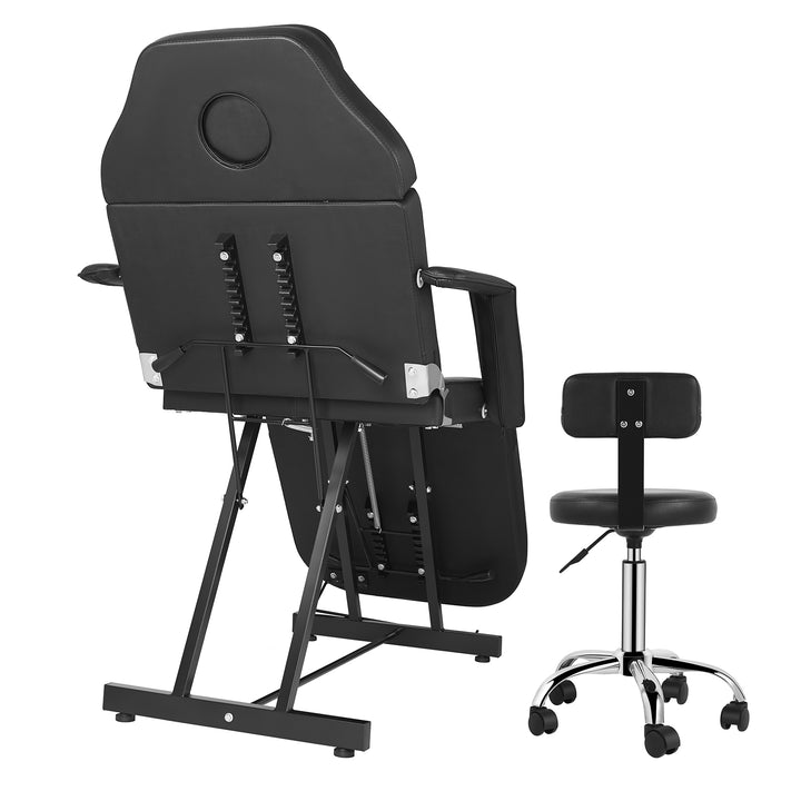 Camilla para Spa Facial Regulable con Silla Negra