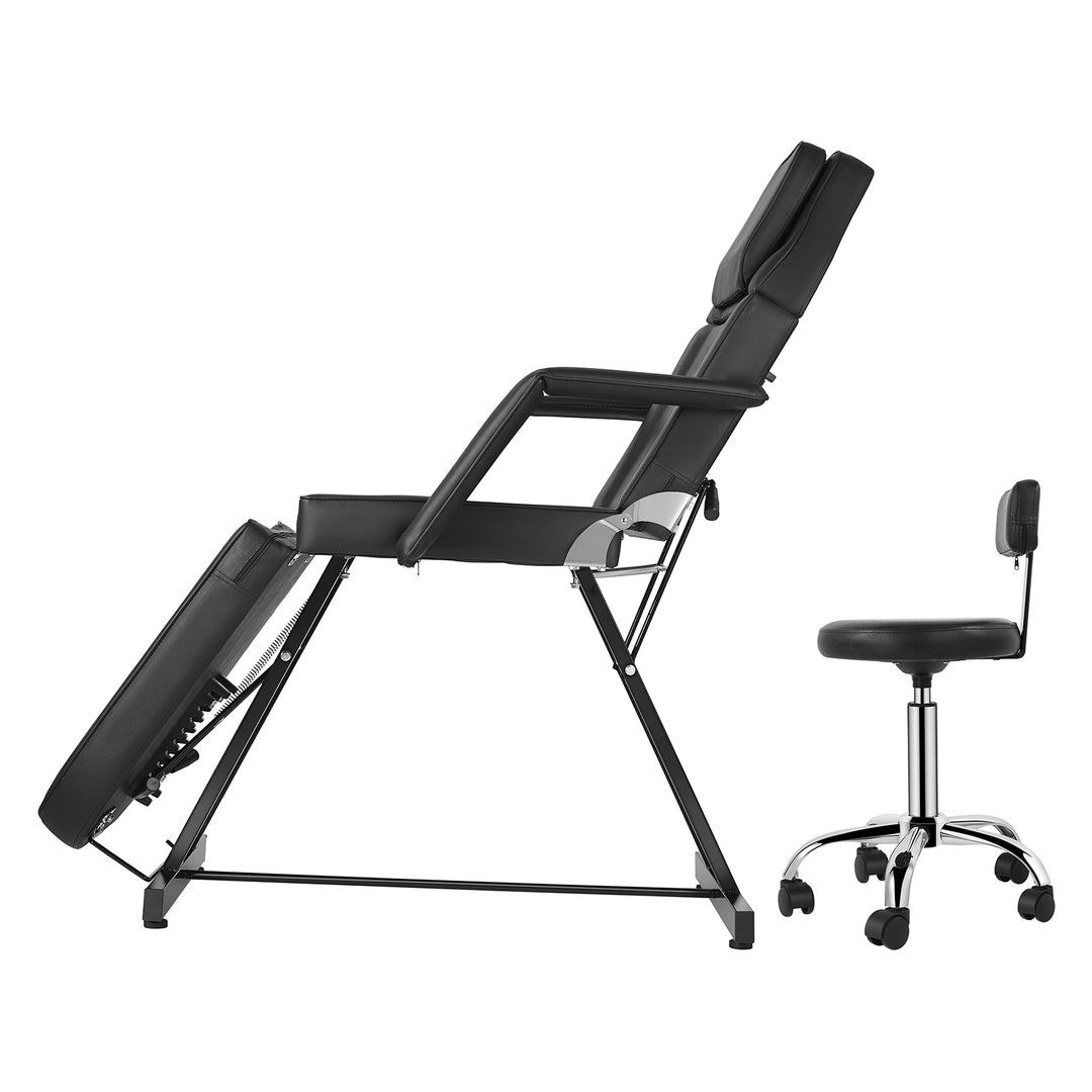 Camilla para Spa Facial Regulable con Silla Negra
