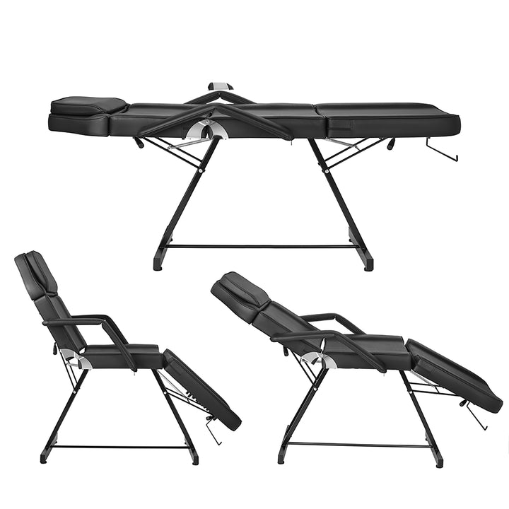 Camilla para Spa Facial Regulable con Silla Negra