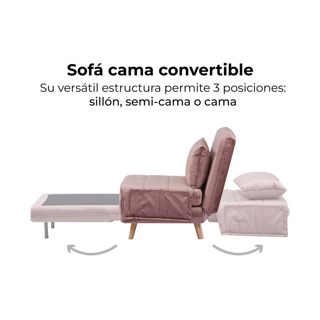 Sofá Cama Individual Muna Rosa