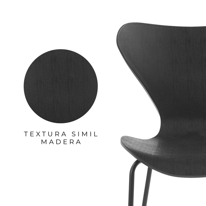 Set 4 Sillas de Comedor Bélica Negras