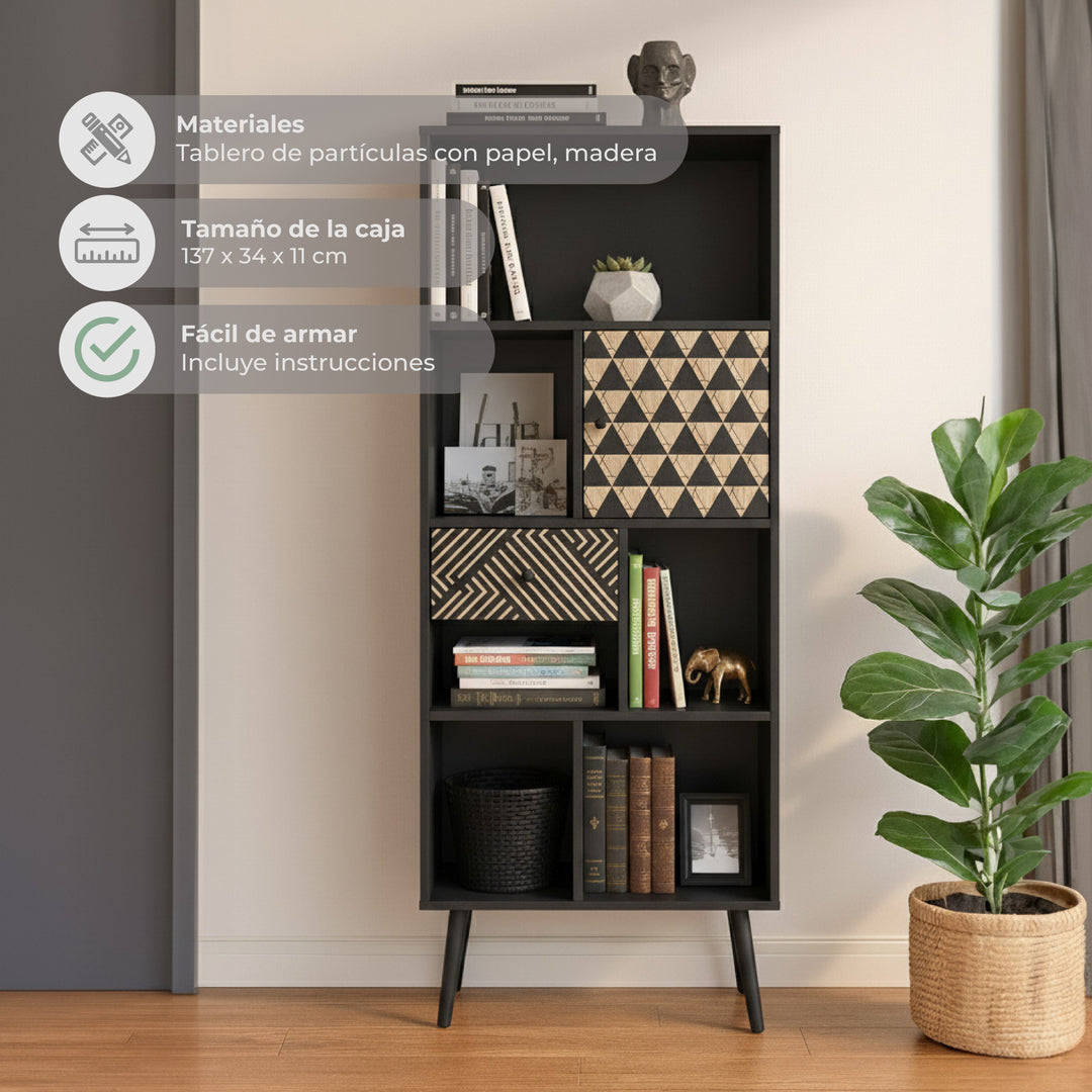 Librero Vertical Bukler Negro