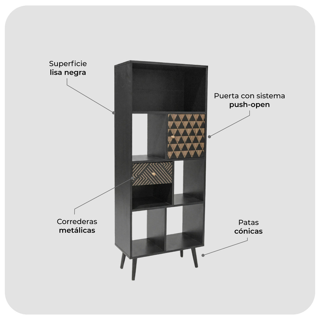 Librero Vertical Bukler Negro
