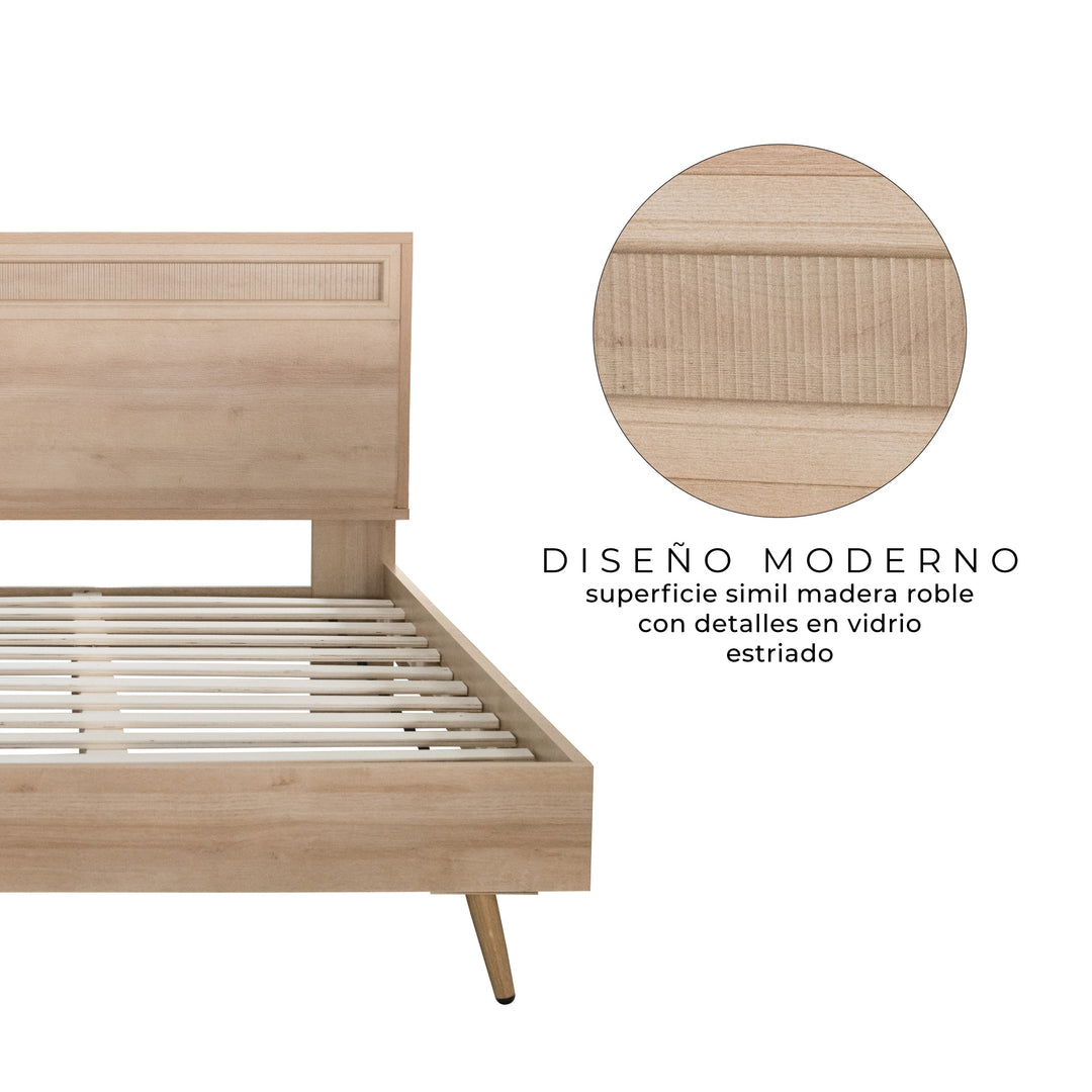 Cama Queen Cebu Línea Glass