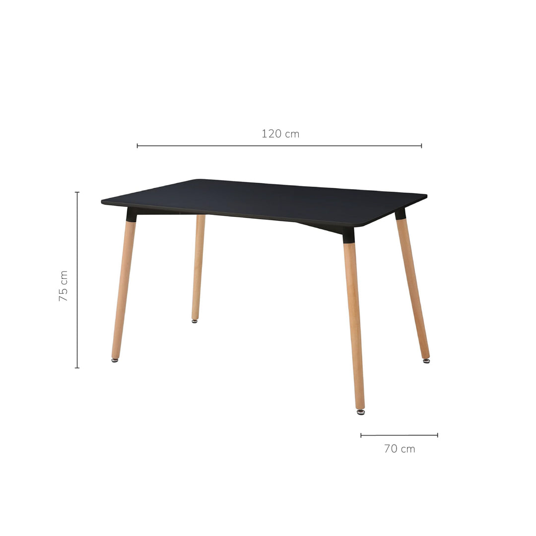 Mesa de Comedor Eames Nórdica Rectangular Negra
