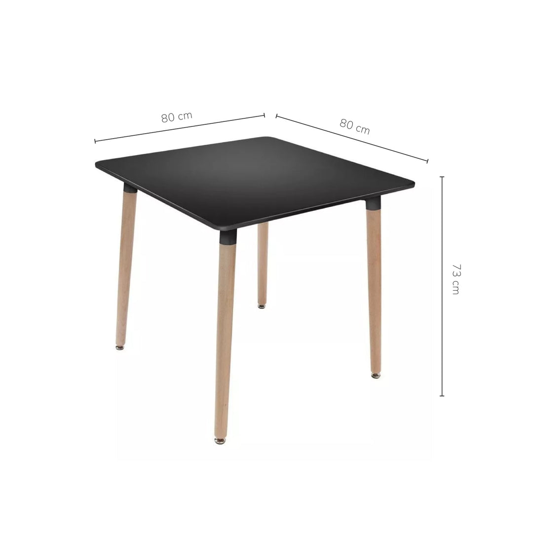 Mesa de Comedor Eames Nórdica Cuadrada Negro