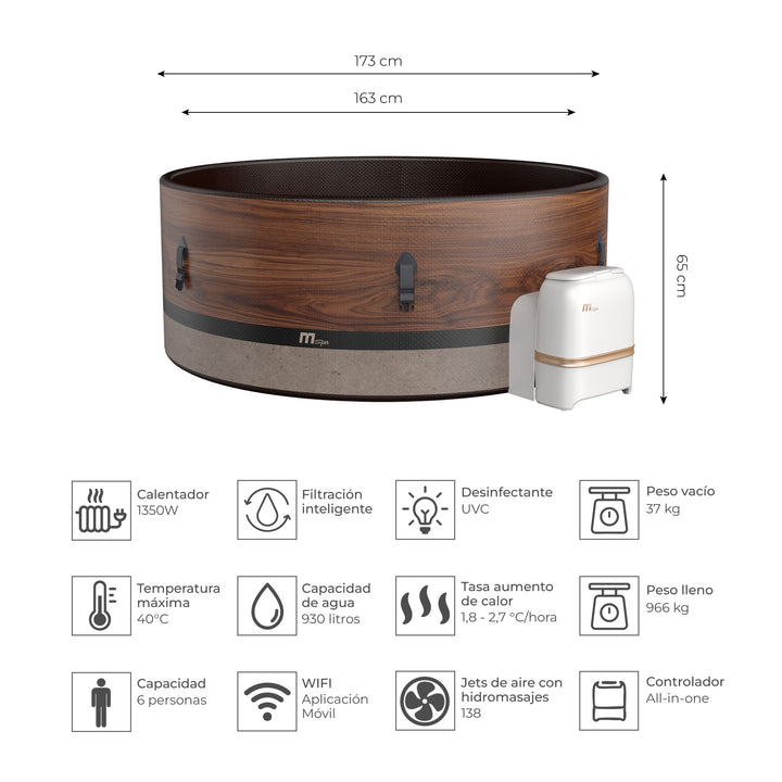 Tina Spa Hidromasaje Inflable Duet 6 Wifi