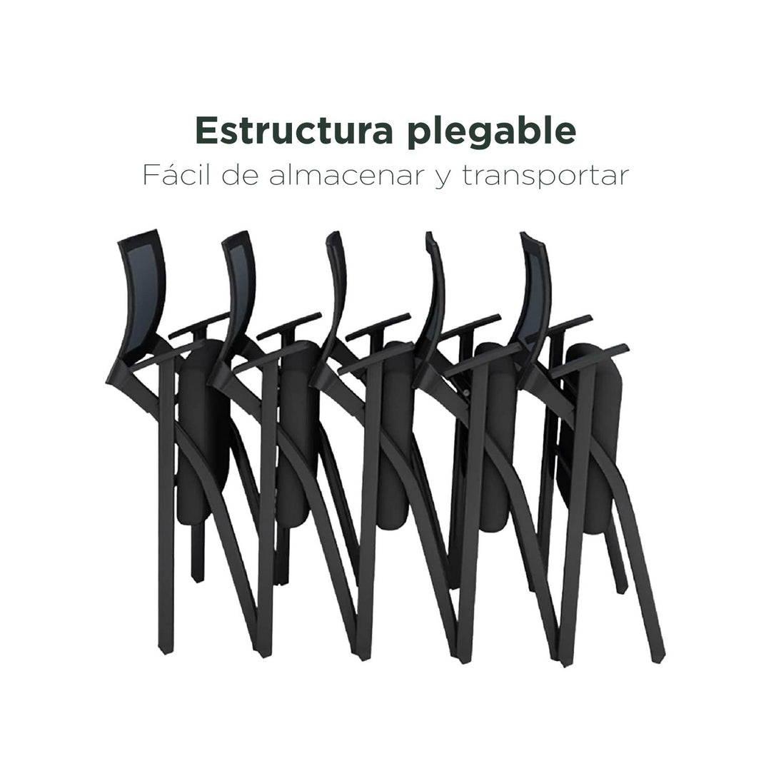Set 3 Sillas Universitarias Con Pupitre Negras