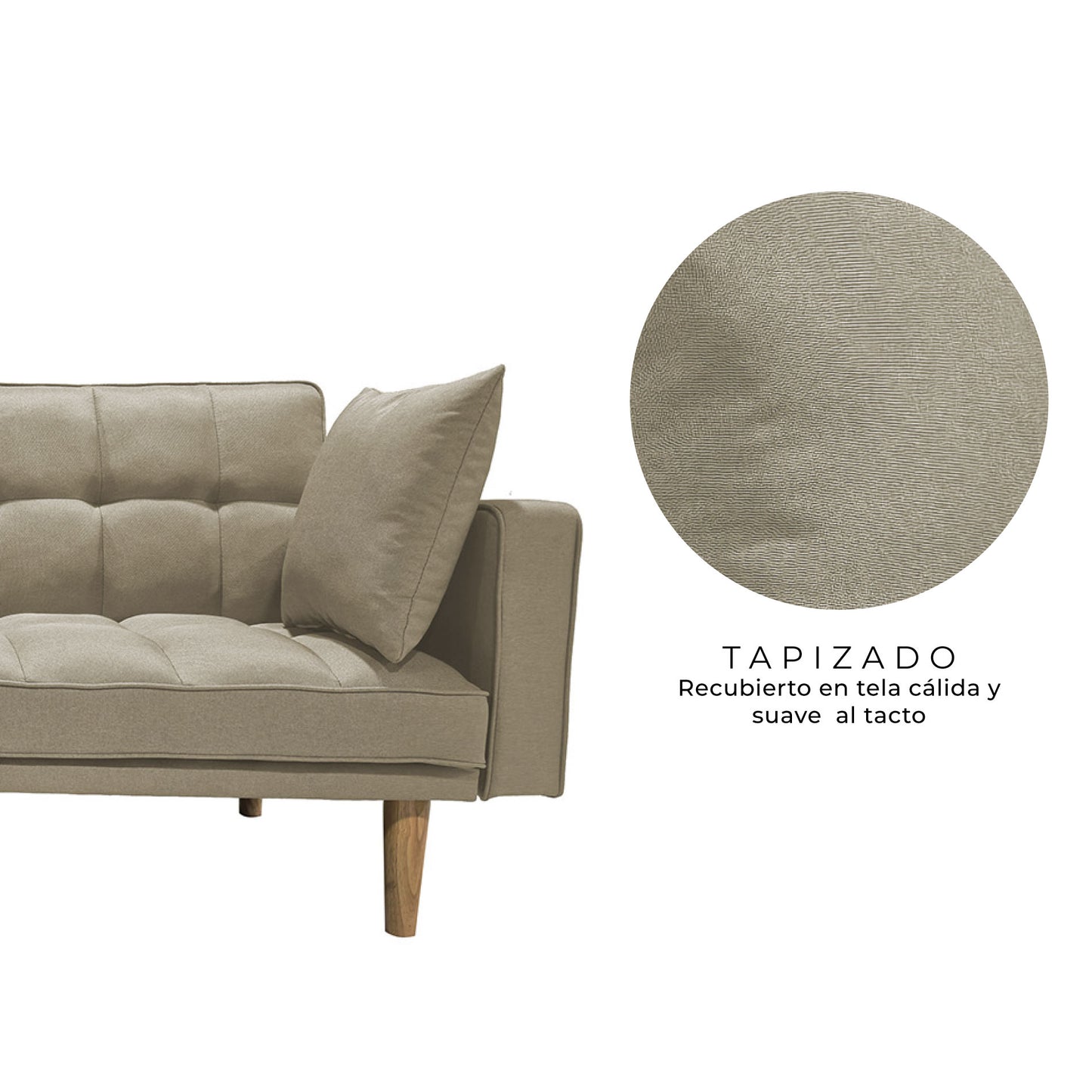 Sofá Cama 2 Plazas Fiano Beige