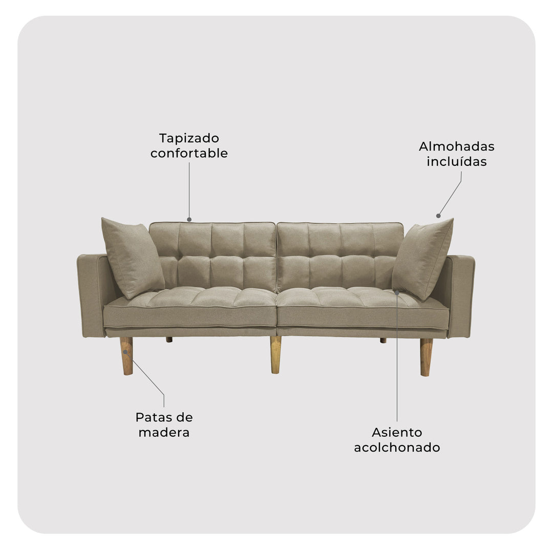 Sofá Cama 2 Plazas Fiano Beige