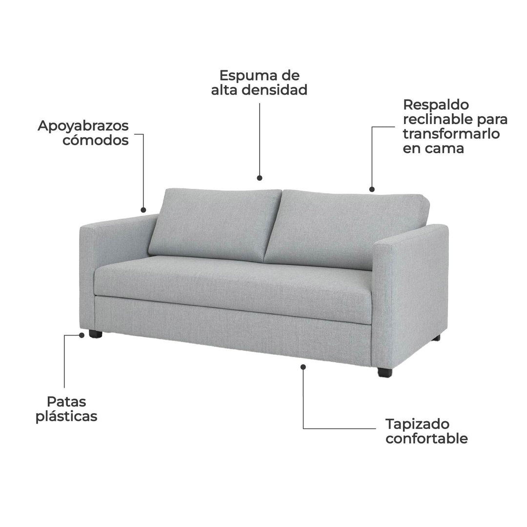 Sofá Cama Granada 3 Plazas Gris