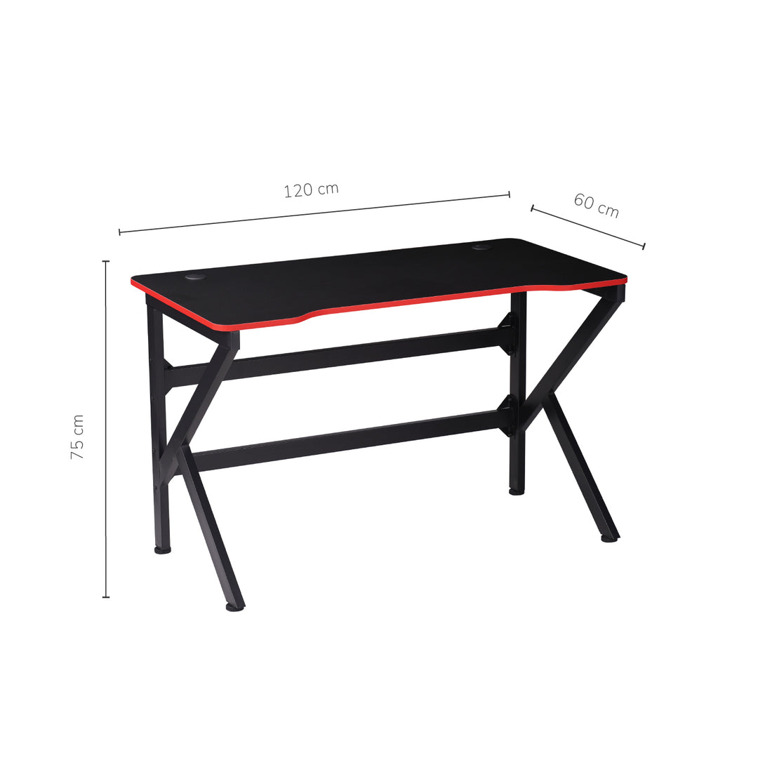 Escritorio Gamer Negro con Detalles Rojos