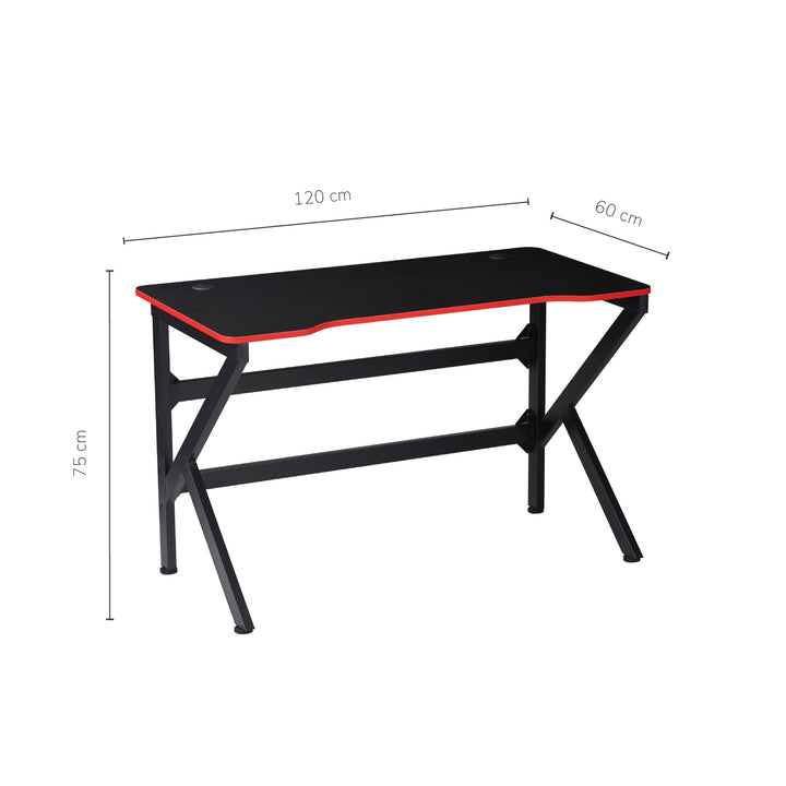 Escritorio Gamer Negro con Detalles Rojos