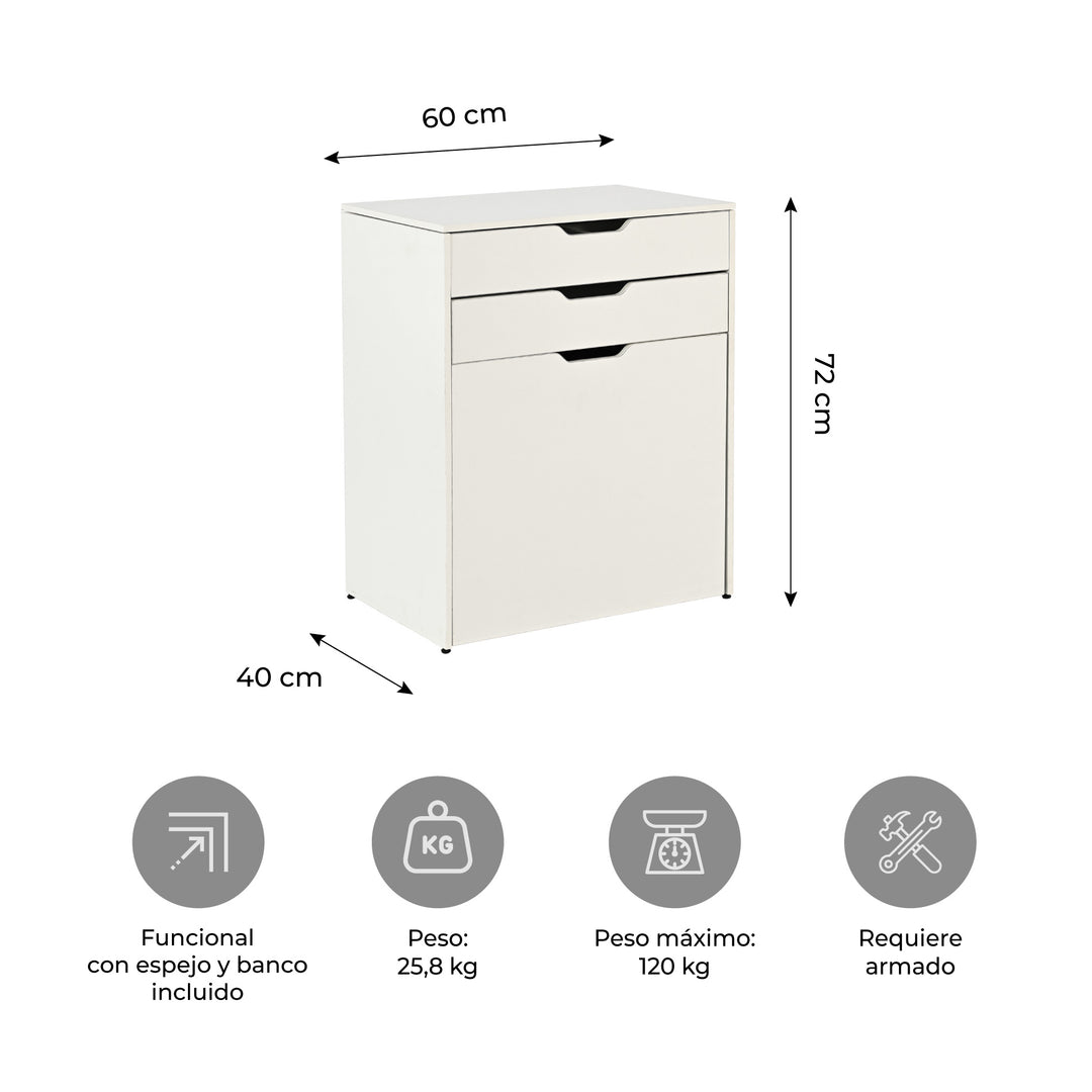Tocador Vanity Ivory