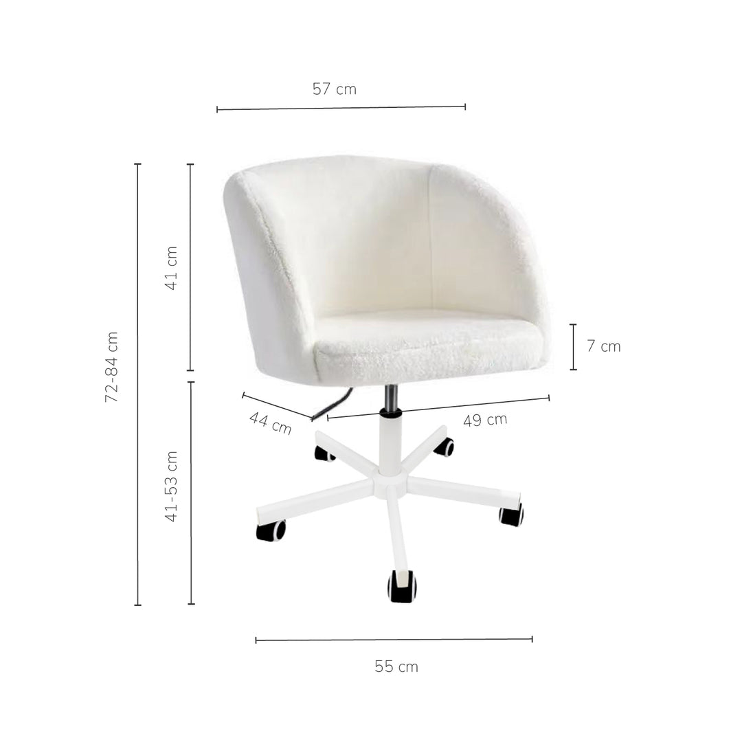 Silla de Oficina Tipo Sherpa Blanca
